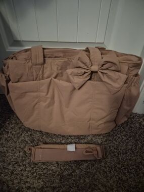 Bag Smart Neutral Bow Accent Tote Bag for Women - Blush